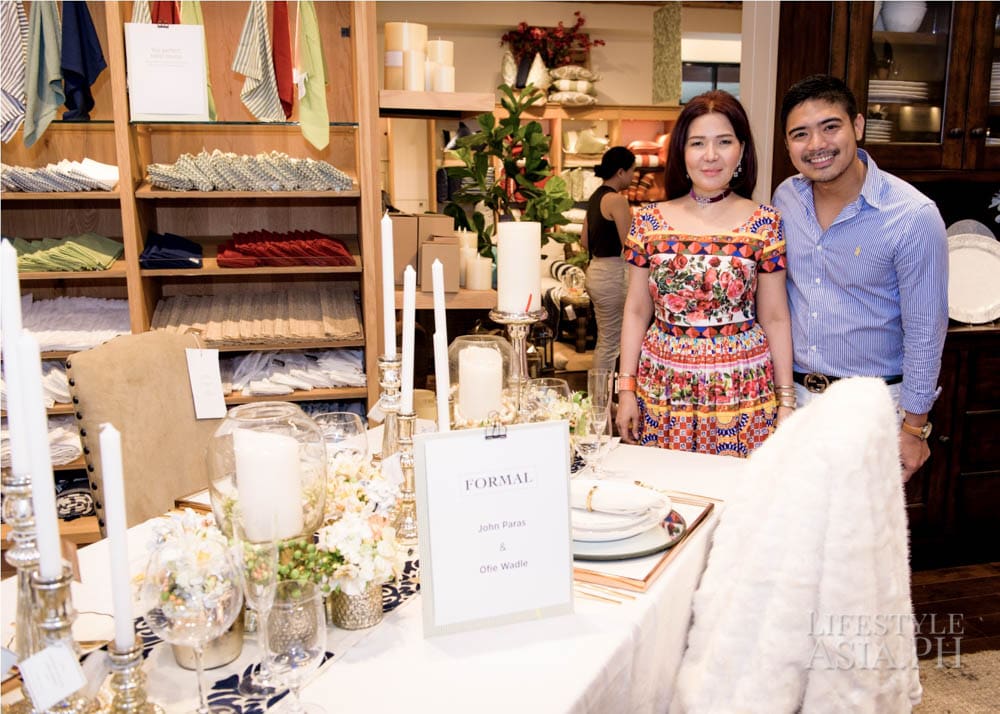 Ofie Wadle and John Paras for formal table setting