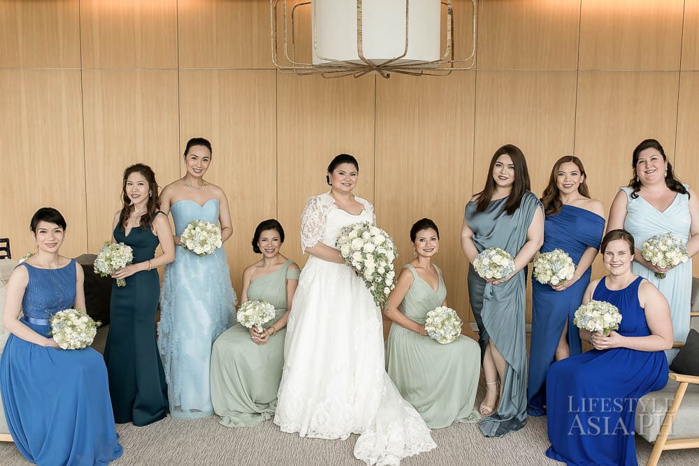 Patricia Arellano, Chinky Tanjanco, Cristina Gomez, Katrina Burrows, the bride, Casey Marty, Rona Garcia, Leah Salvador, Mary Kircher, Dianne Waller