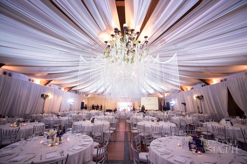 The main ballroom of the Manila Polo Club all decked out for the reception