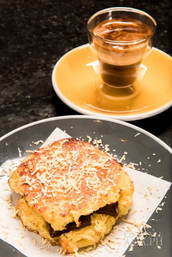 Ensaymada and Chocolate Sandwich with a Bicerin Espresso Tonic