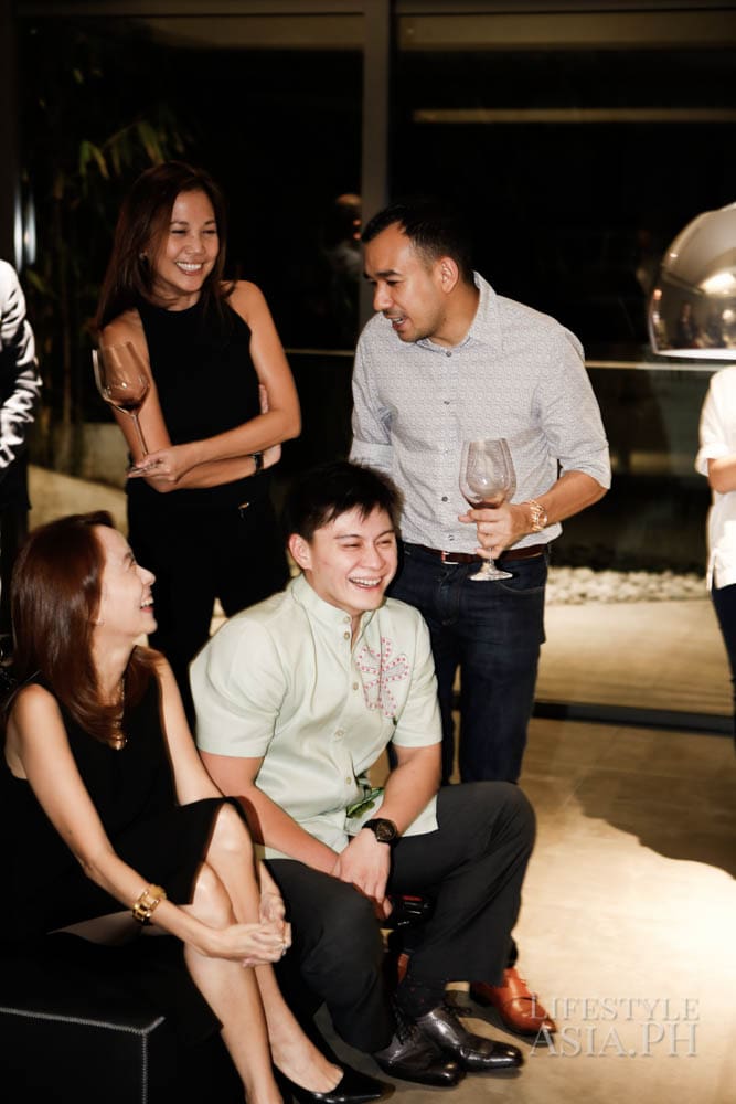 Kara Magsanoc-Alikpala, Gina Magsanoc, Jaime Ponce de Leon and Robbie Santos enjoying wines from the Rioja region by the terrace