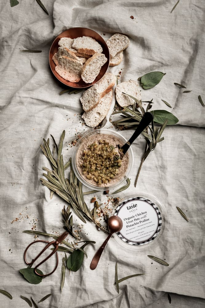Organic Chicken Liver Pate with Pistachio Praline