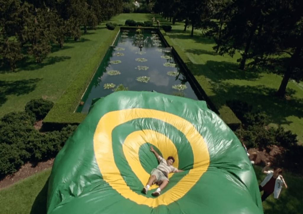 Private entertainment like machines that throw people in the air are available on the grounds