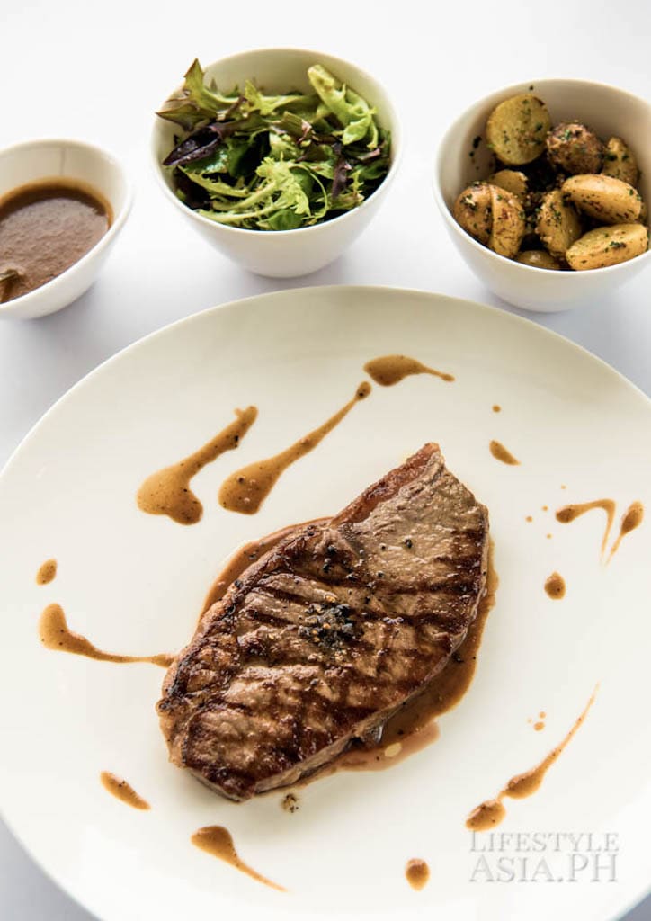 The butcher’s cut comes with a variety of sides including potato wedges and salad