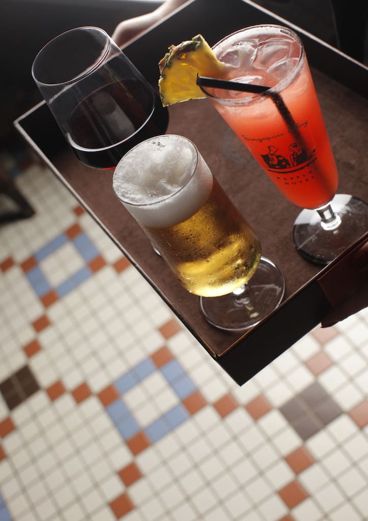 Signature drinks at the Long Bar at Raffles Makati; IMAGE: Courtesy of the Raffles Hotel Makati