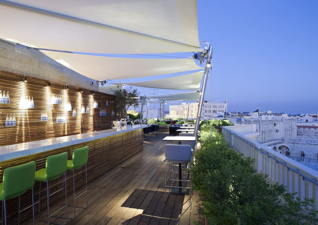 The rooftop restaurant