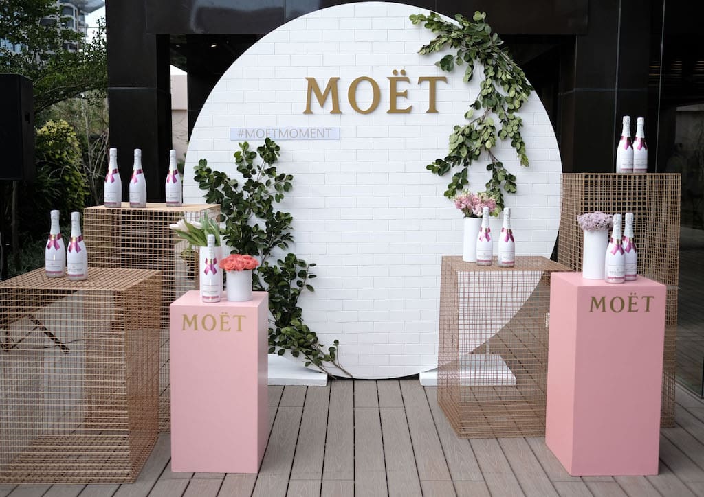 Besides the servers replenishing empty glasses, guests went for refills in stations set up on the lawn and along the pavement