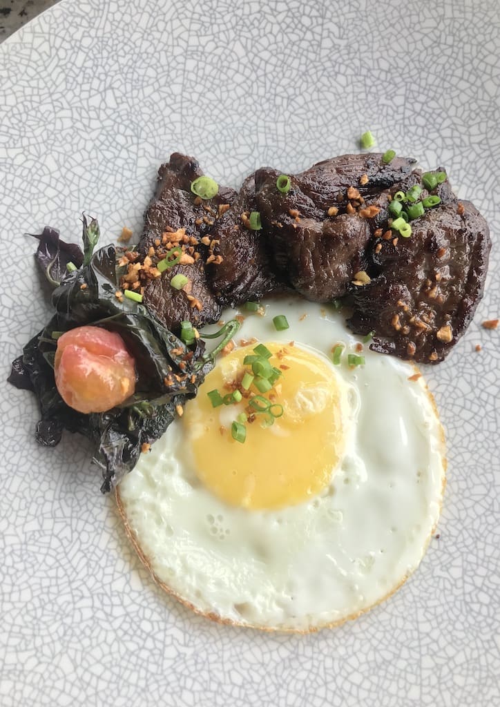 Tapa and eggs for breakfast