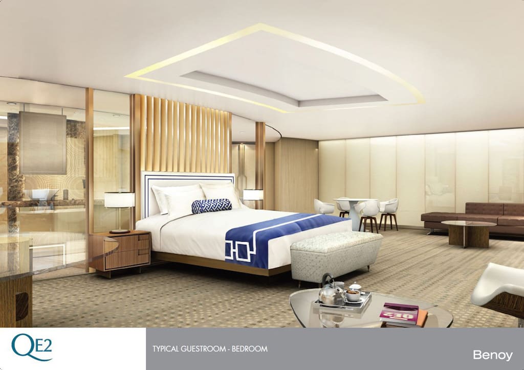 Typical Guest Room (Photograph courtesy of QE2desgin.com)