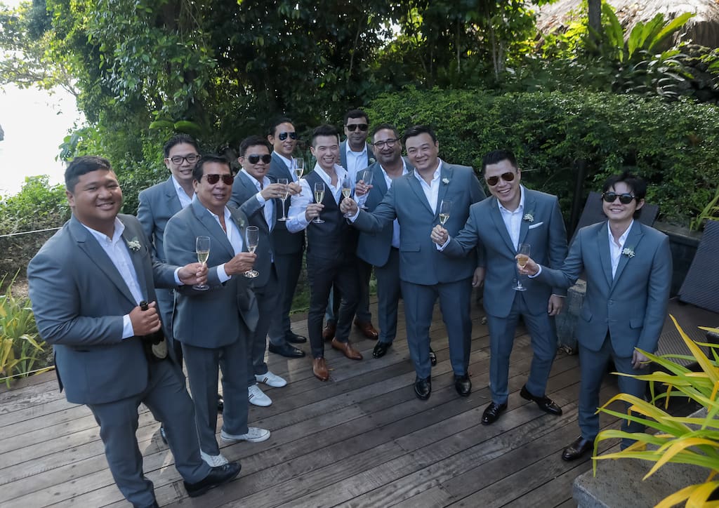 Marc Soong, Louie Ysmael, Warren Liu, Neil Paras, Ricardo Po, the groom, Rajesh Sadhwani, Jacques Dupasquier, Michael Cua, Kevin Tan, GP Reyes