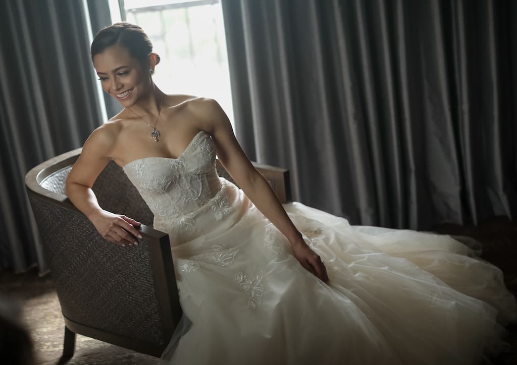 Beautiful bride Claudia Squillantini at Bridal Suite pre-wedding