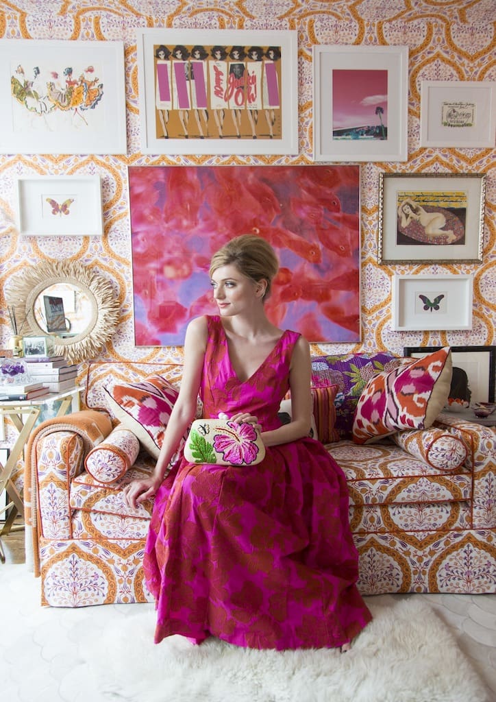 Rafe SS 2018 Collection ROSIE Small Clutch, Natural:Hibiscus