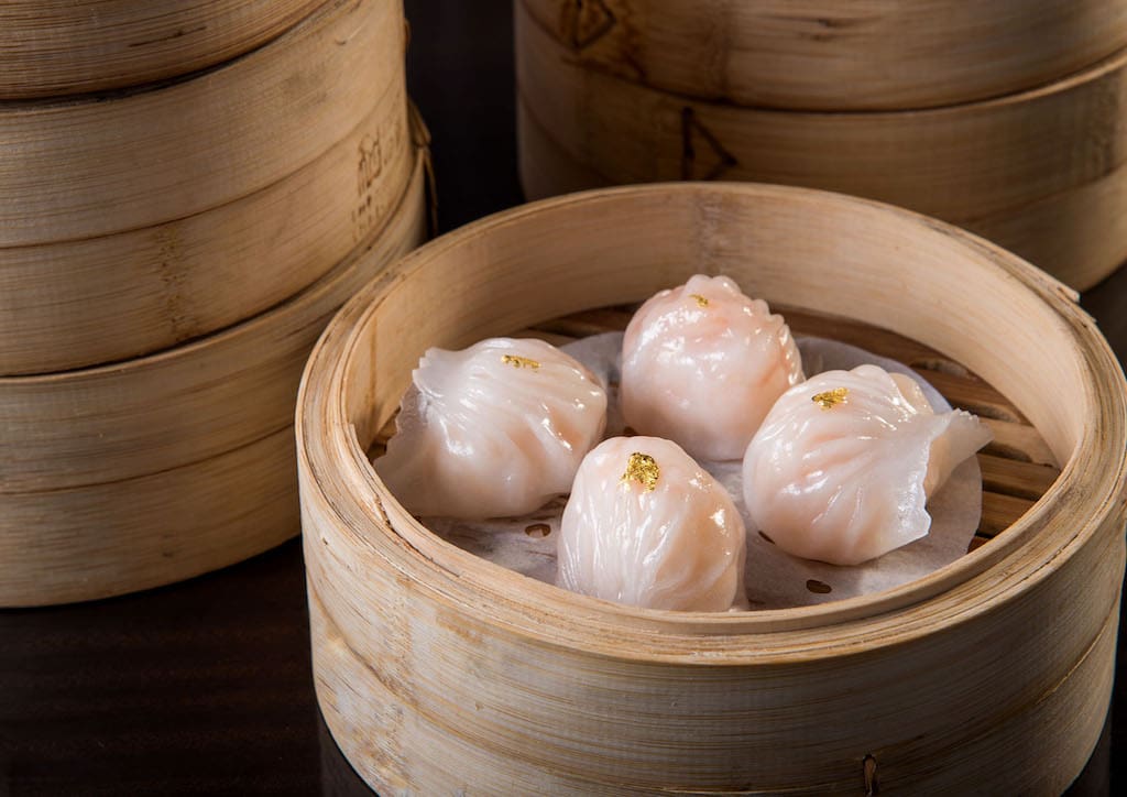 Steamed Shrimp Dumpling with Gold Leaf
