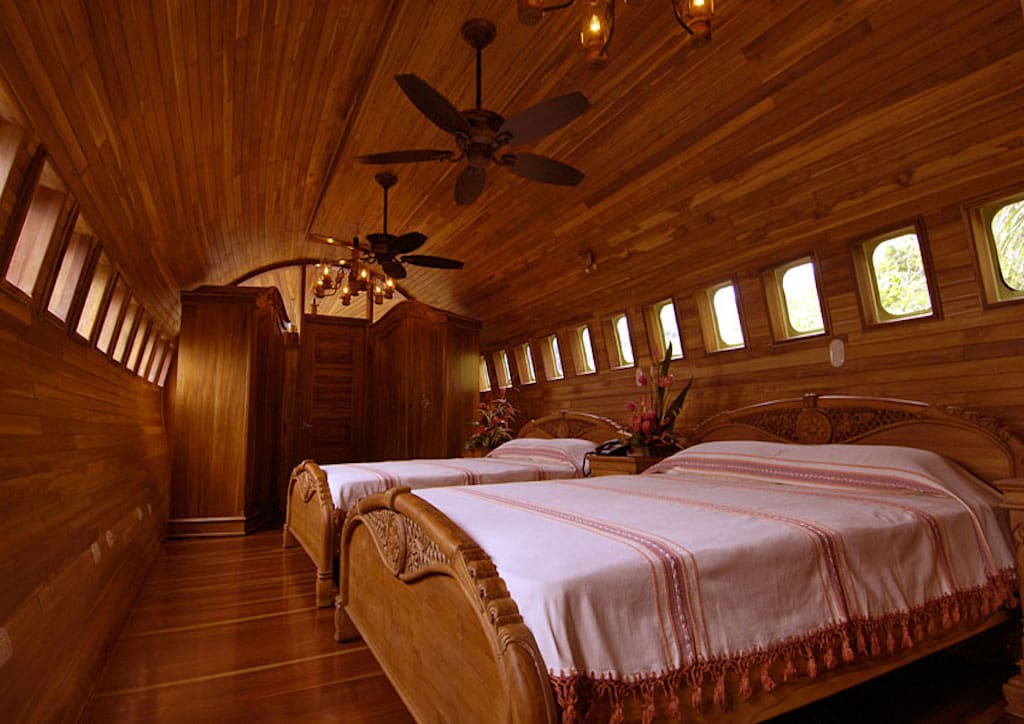 The suite features two-bedrooms, one includes two queen sized beds (Photograph courtesy of hotels-insolites.com)