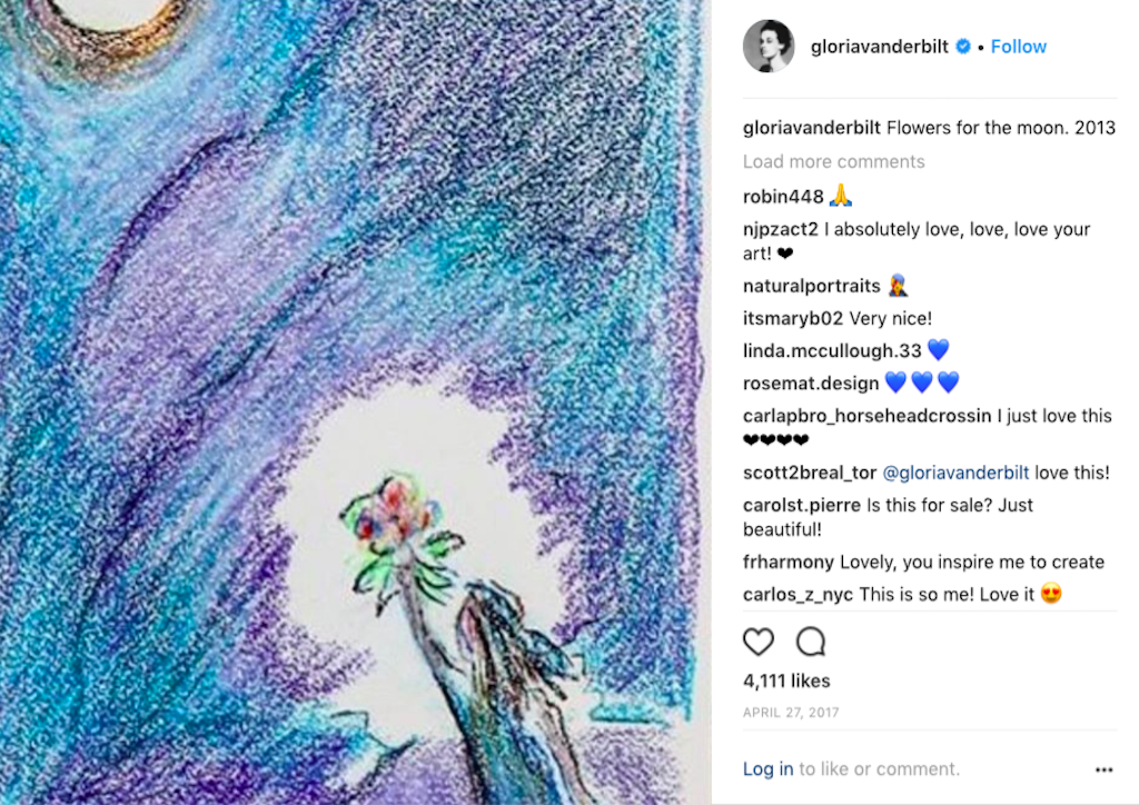 Photograph courtesy of Gloria Vaderbilt's Instagram account @gloriavanderbilt