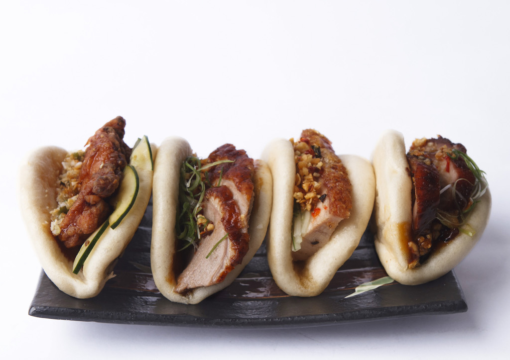 Cheech & Chang carries a selection of four different types of baos-Hainanese fried chicken, roast duck, Lechon Macau and Char Siu (barbequed roast pork) (Photograph by Pat Garcia)