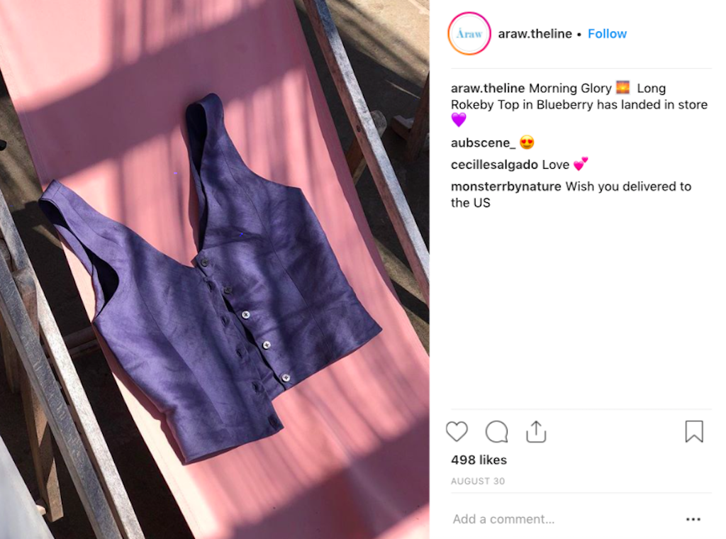 Photograph courtesy of Araw's Instagram @araw.theline