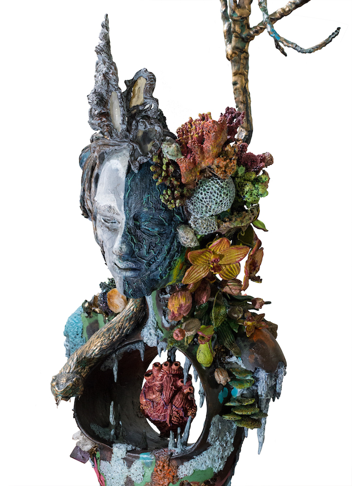 Angelo Padilla and Isobel Francisco, Balat ng Lupa (Mixed media sculpture, 60 inches height, 2018)