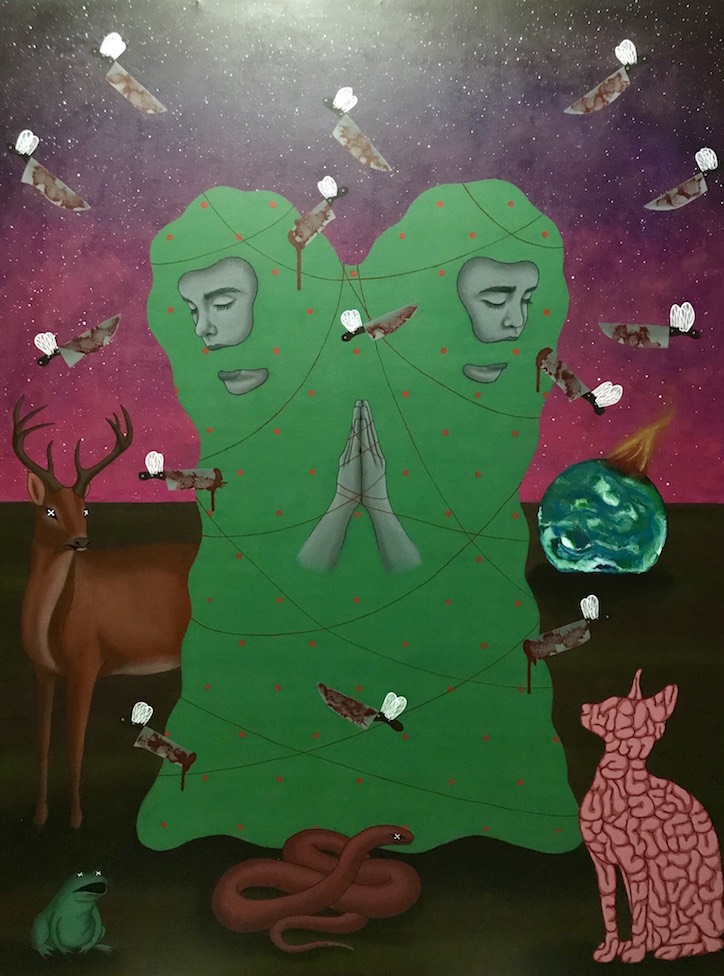 Rachel Ann Lacaba, Silver Lining (48 x 36 inches, acrylic on canvas, 2018)