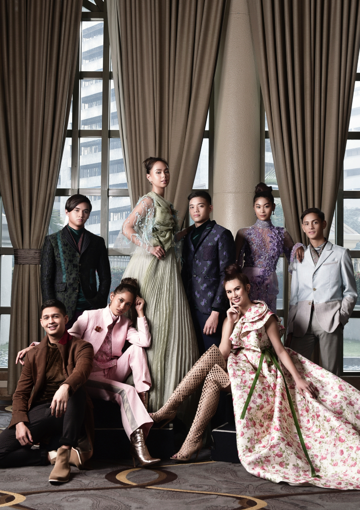 Harrison Hay, Kaila Estrada, Joshua Benipayo, Aya Abesami, Nic Gonzalez, Ashley Montenegro, Sabina Gonzalez and Lorenzo Gonzalez wearing Randy Ortiz for Lifestyle Asia, December 2018-January 2019 (Photograph by MJ Suayan)