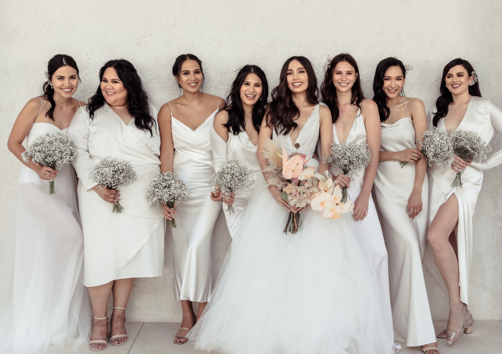 Martine Cajucom with her bridal party (Photograph by Mango Red)