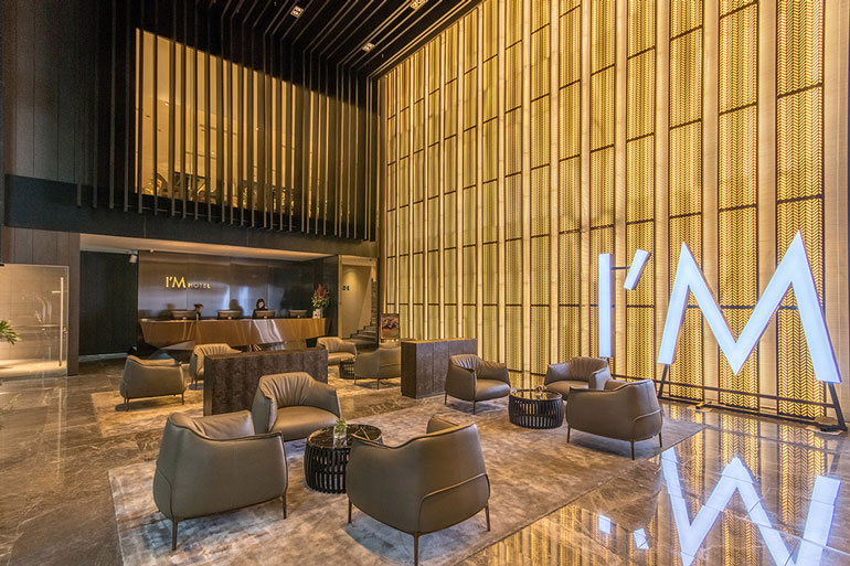 Lounge at the lobby's plush furniture