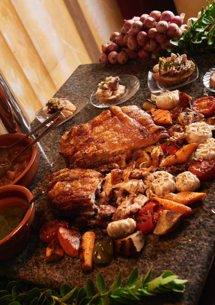 The carving station at Virginia Lane's holiday party (Photograph by Hub Pacheco)