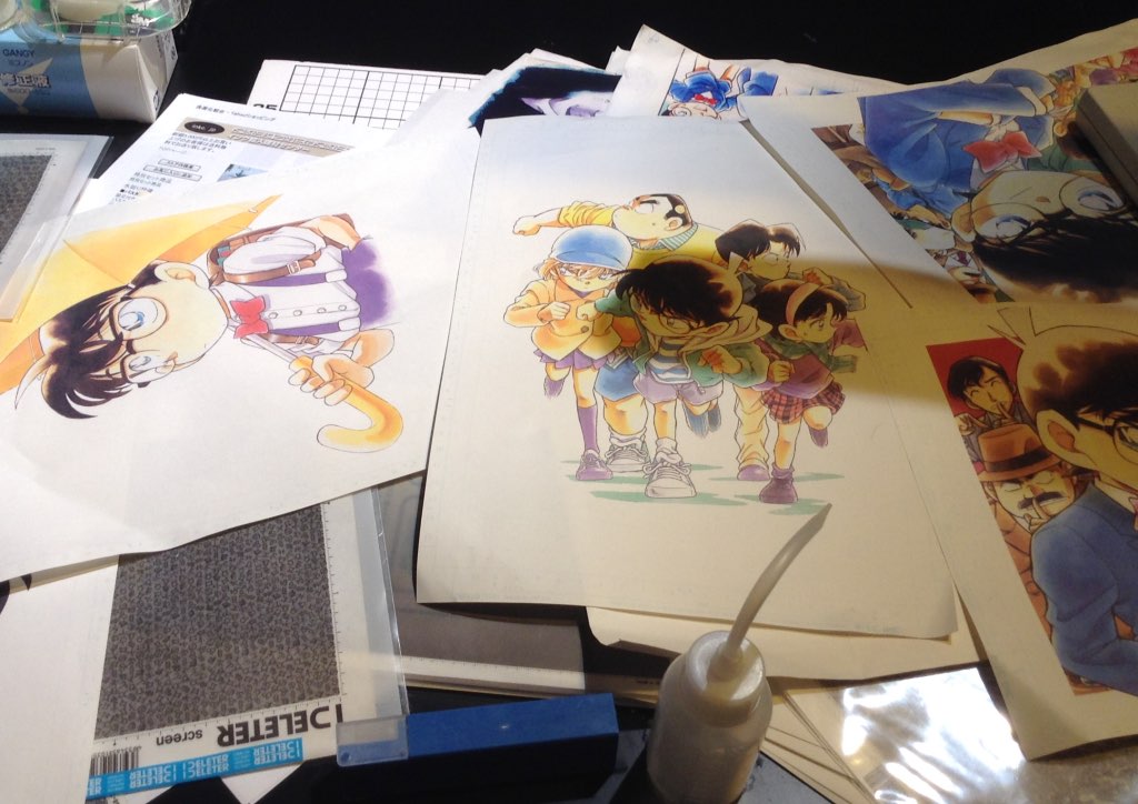 Colored original illustrations of Conan