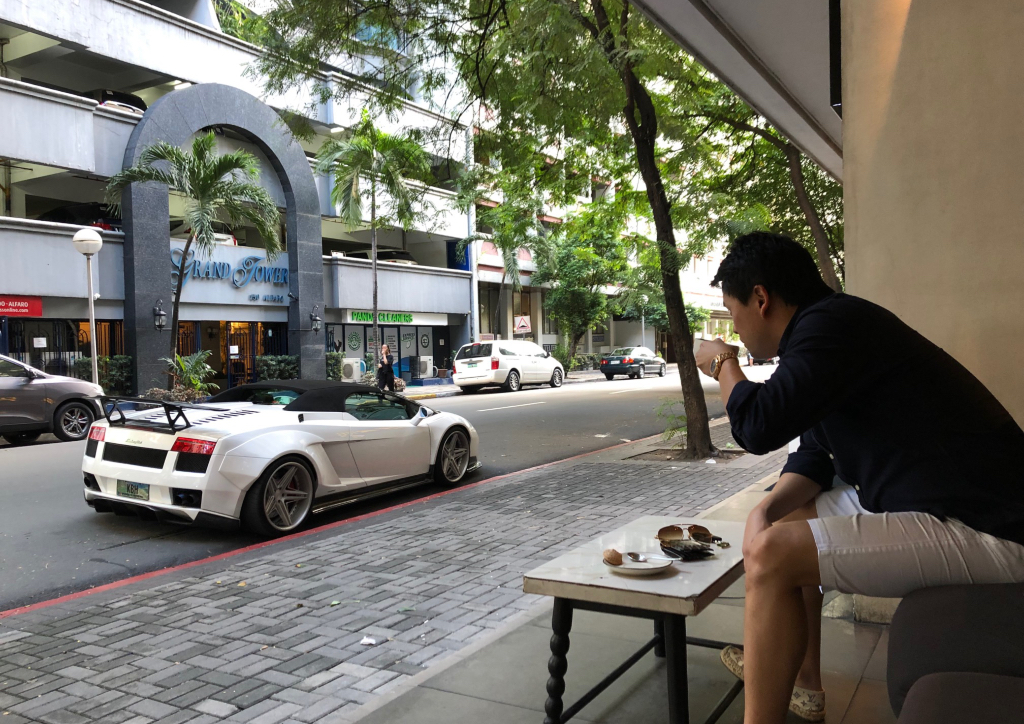 Keith Haw with his Lamborghini