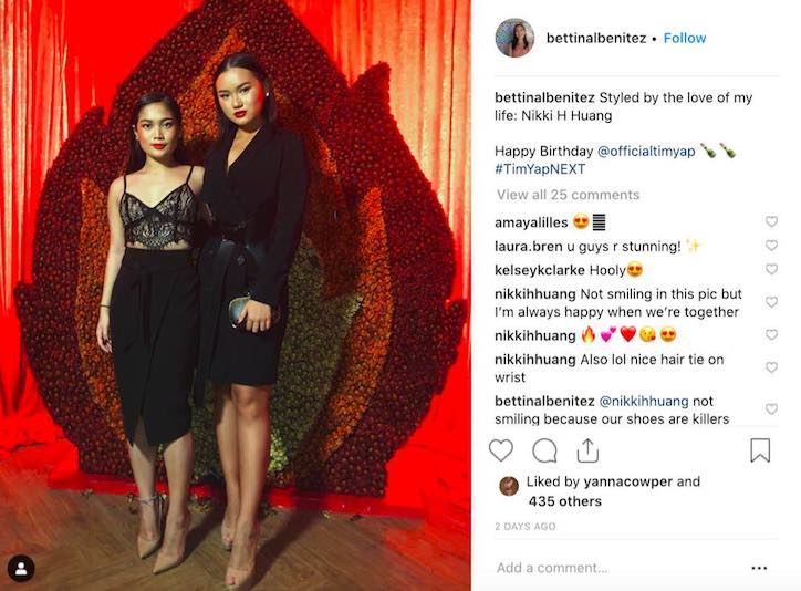 Bettina Benitez and Nikki Huang at Tim Yap Birthday Party