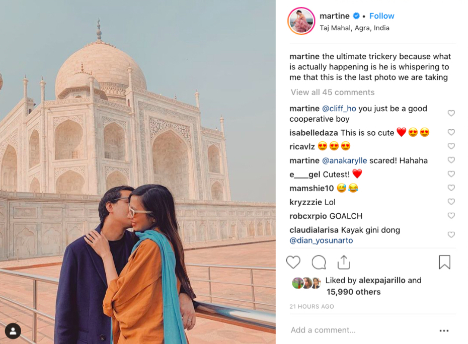 Photograph courtesy of Martine Cajucom's Instagram @martine