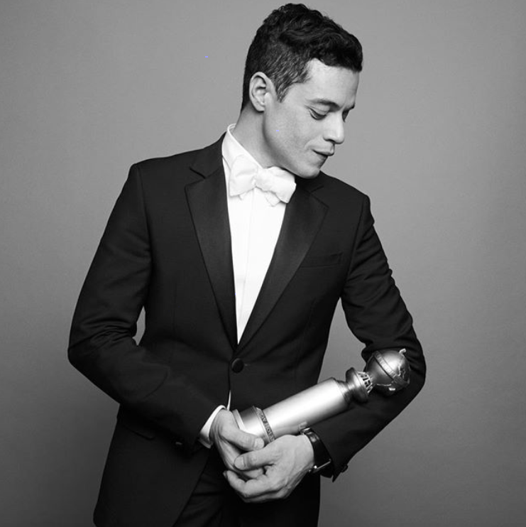 Rami Malek (Photograph courtesy of The Golden Globe's Instagram account @goldenglobes)