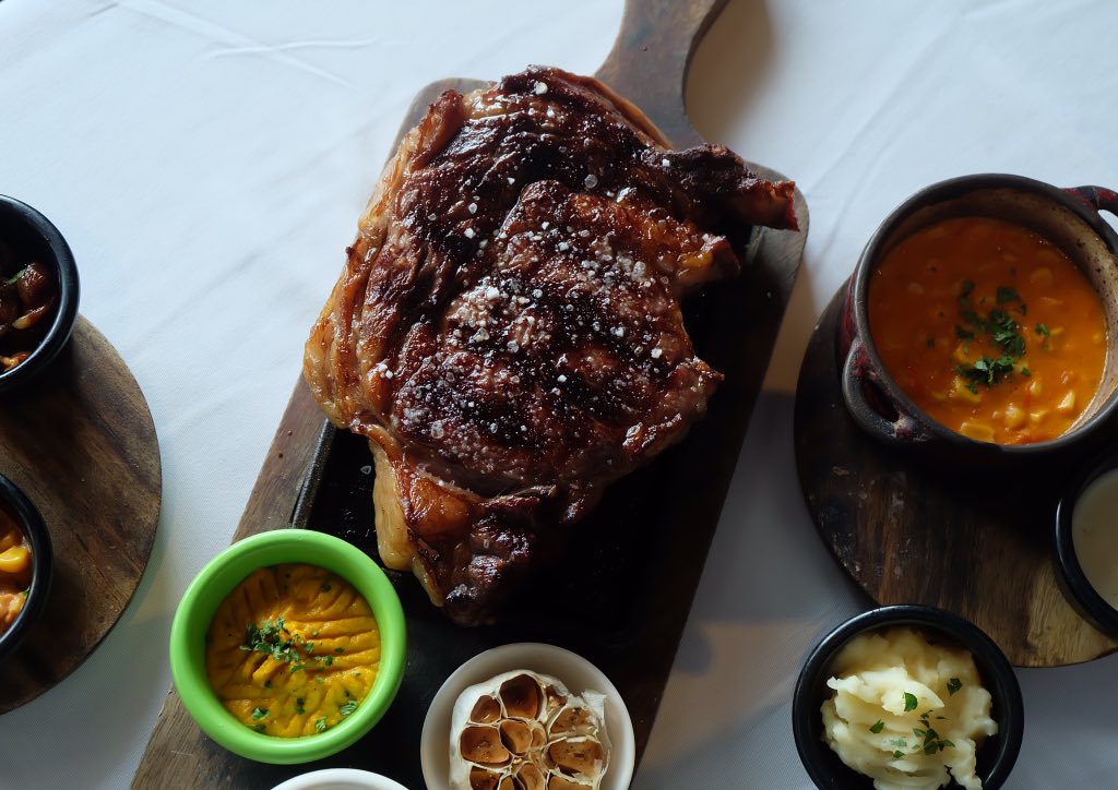 Steaks in La Cabrera are cooked the Argentinean way, with only coal and fire 