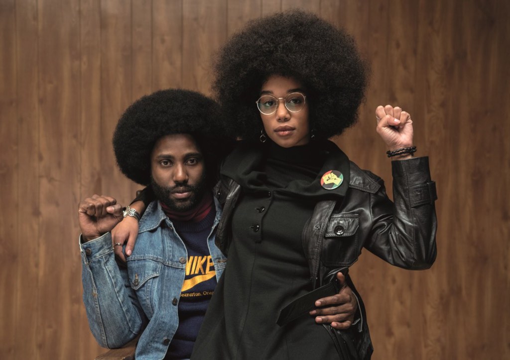 John David Washington and Laura Harrier in BlacKkKlansman (2018)