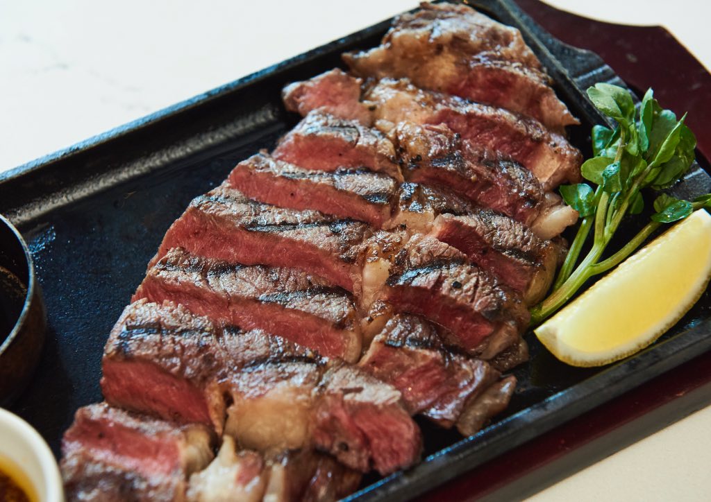 The Rib-Eye. All steaks at Steak the First are always served the perfect medium rare (Photograph by Hub Pacheco)