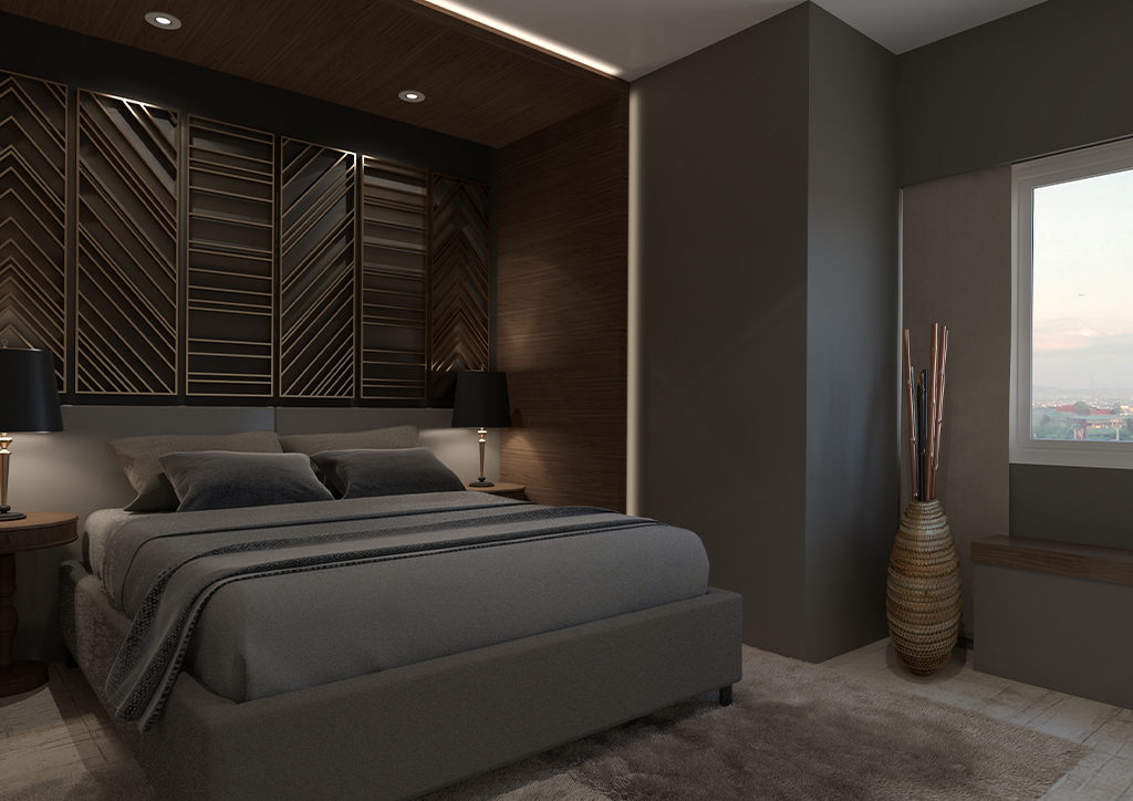 Wake up to the morning sunshine and let the city breeze create a space of relaxation through wide windows