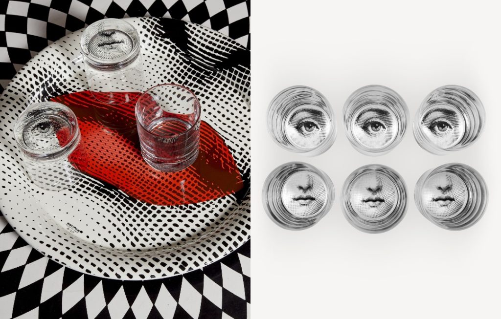 Fornasetti Set 6 Glass Occhio E Bocca