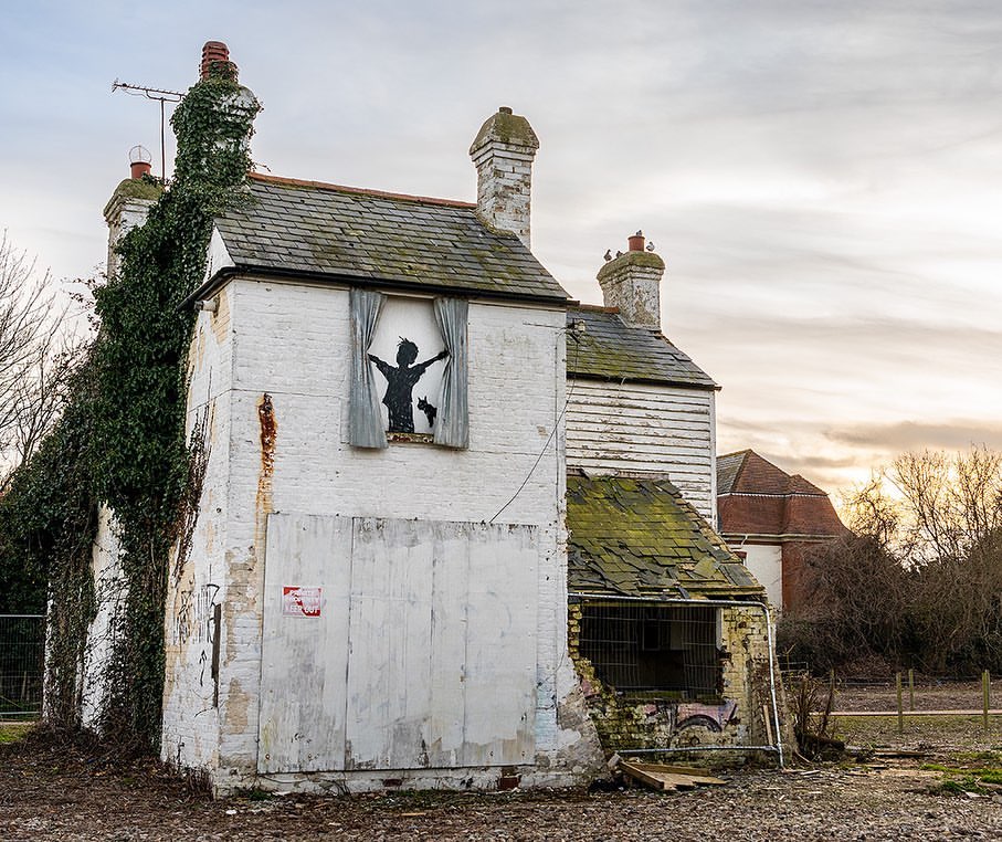 Morning Has Broken by Banksy prior to demolition
