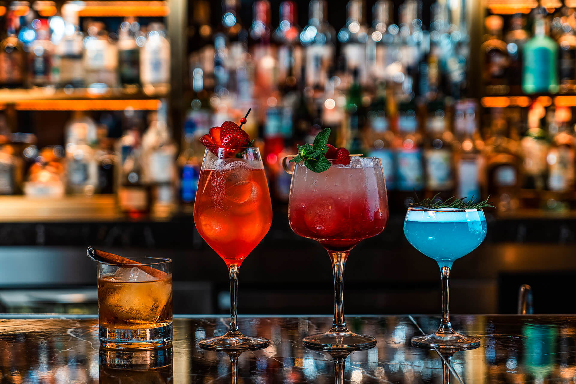 Four Suprise Me drinks at Solaire Baccarat Room and Bar