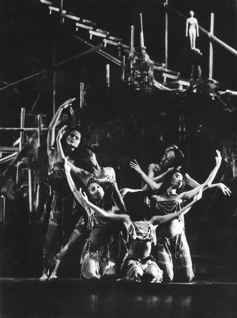 The Kababaihan characters at Encantada from the performance portraying the moon to indicate the passage of time