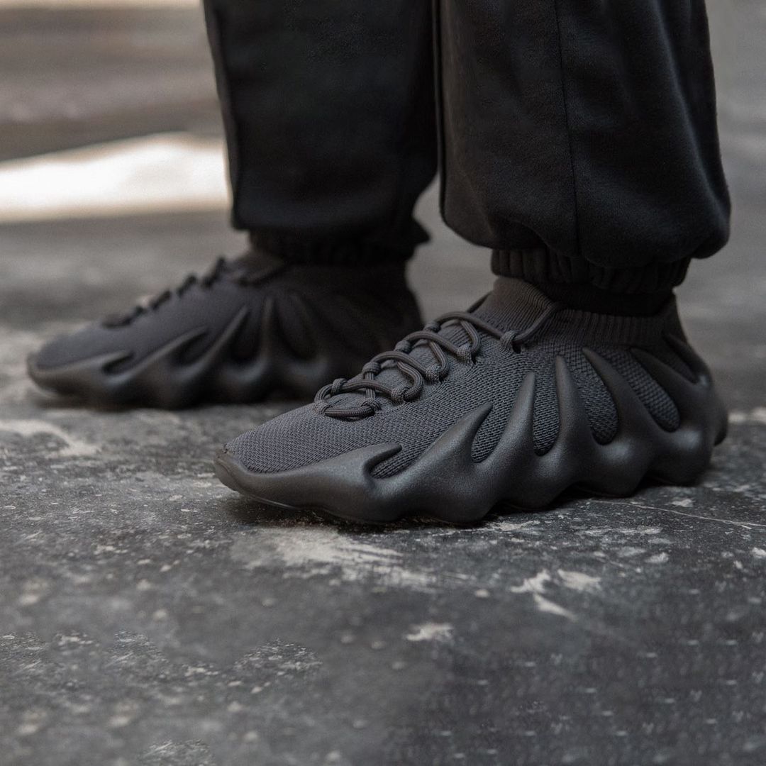 Yeezy 450 Utility Black On Foot
