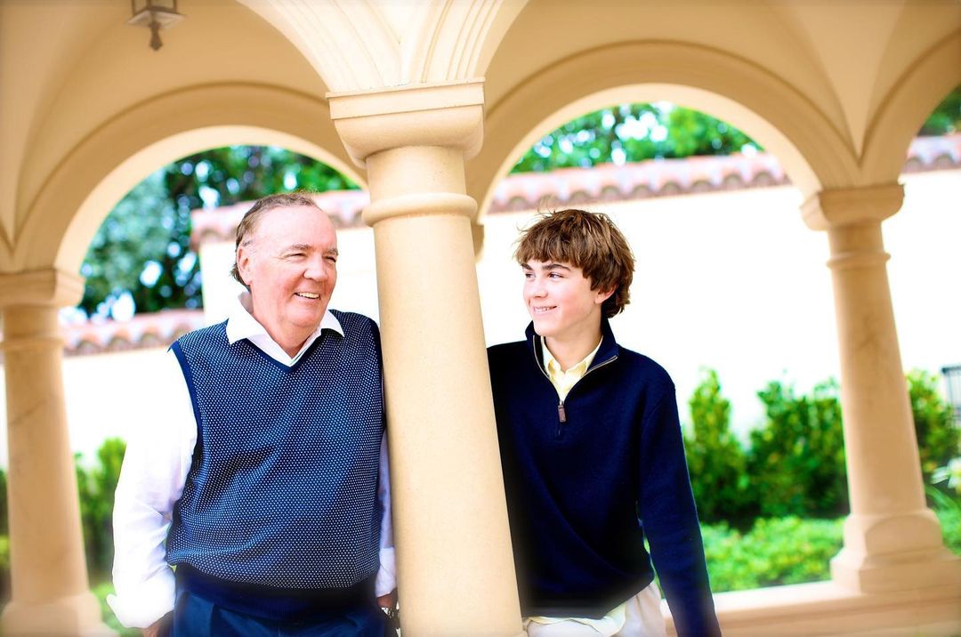 James Patterson and his son, Jack (right)