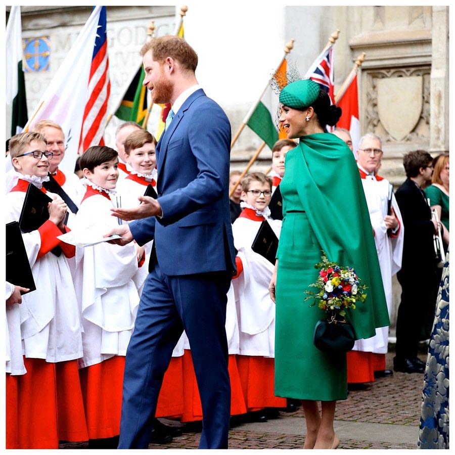 Harry and Meghan attending the annual Commonwealth Service at Westminster Abbey on Commonwealth Day