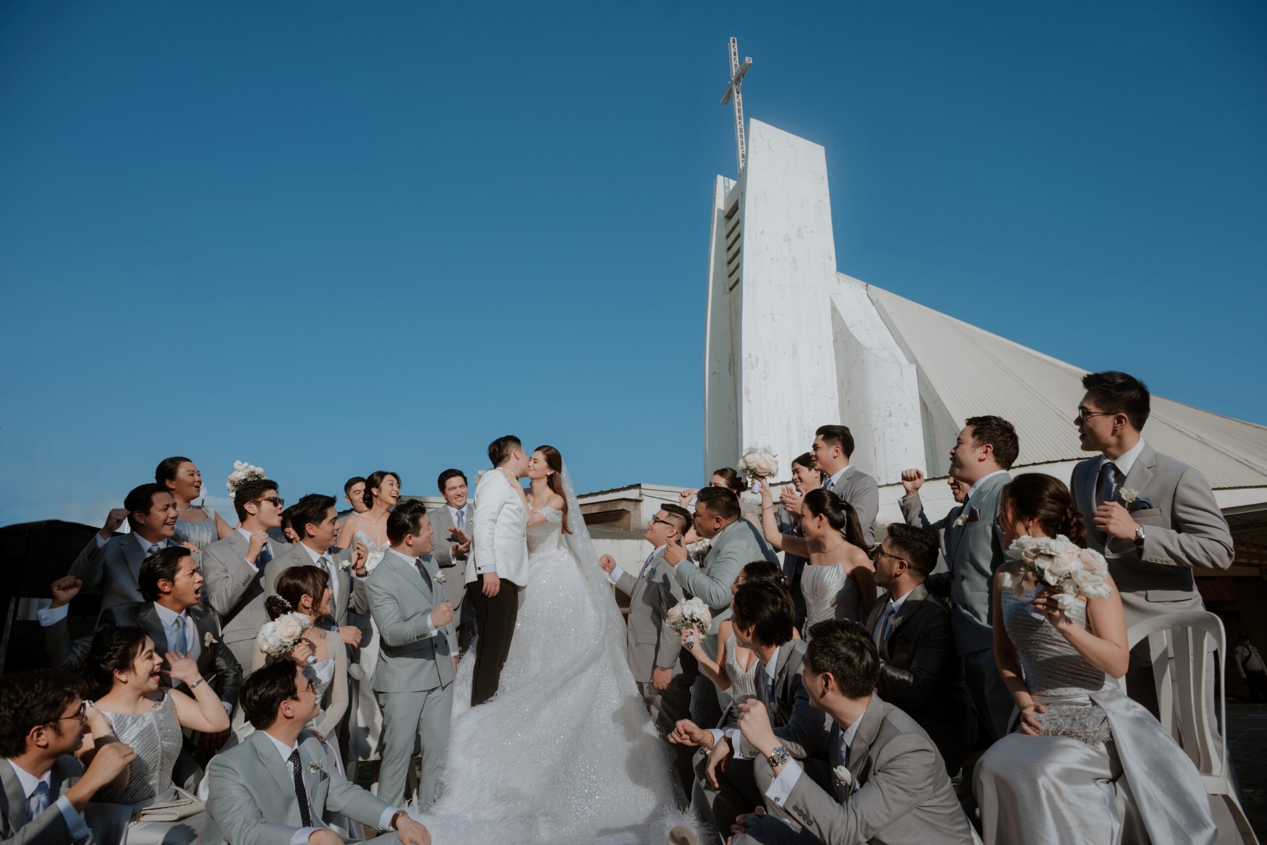 Verniece Enciso and Alfred Dichaves share a tender moment in front of friends