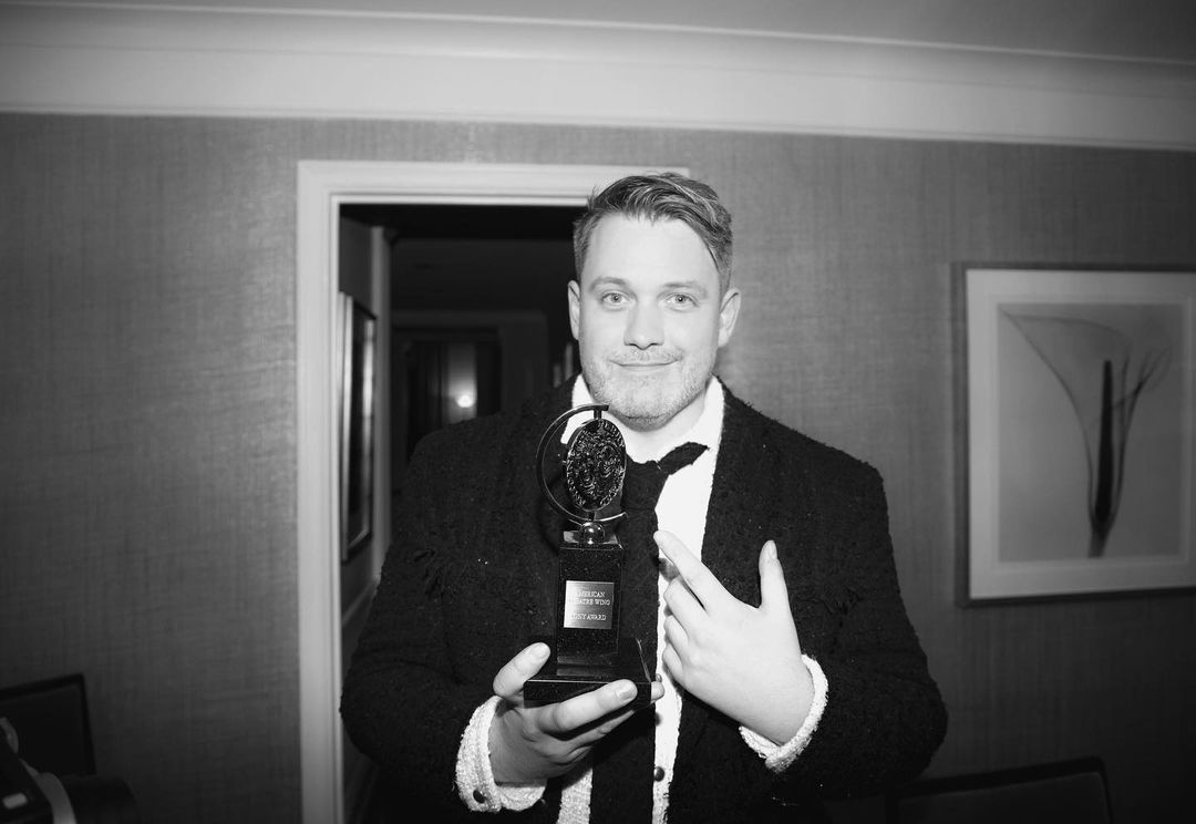 Michael Arden with his Tony for Best Direction