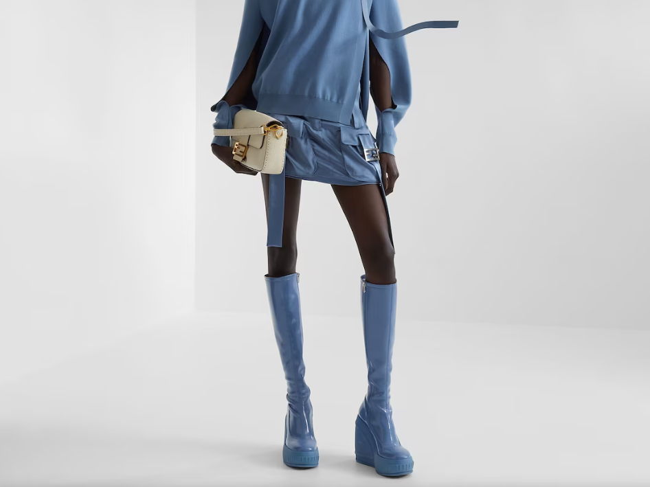 The blue variant of Fendi's Fashion Show boots