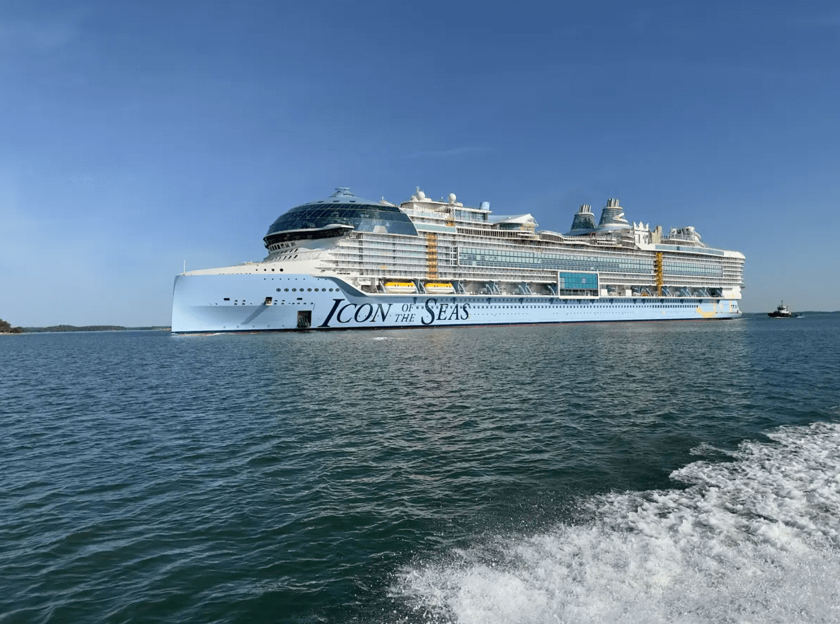 Icon of the Seas during its first set of trial runs in Finland