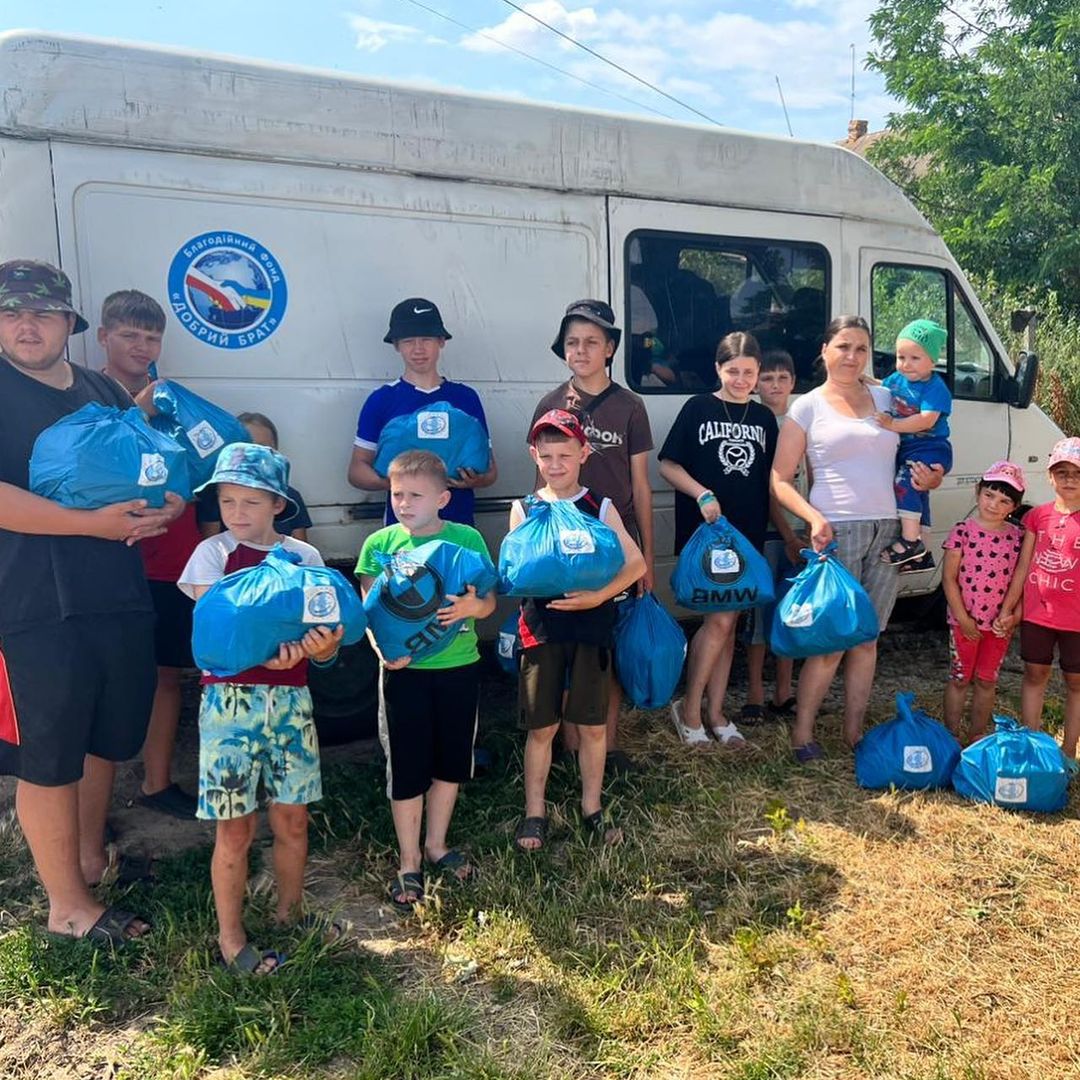 Children Action volunteers providing aid to kids who were affected by Ukraine's conflict with Russia
