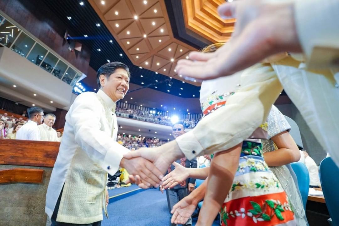 President Bongbong Marcos greeting guests at his second SONA on July 24