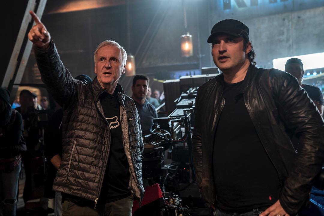 James Cameron (L) with Robert Rodriguez (R)